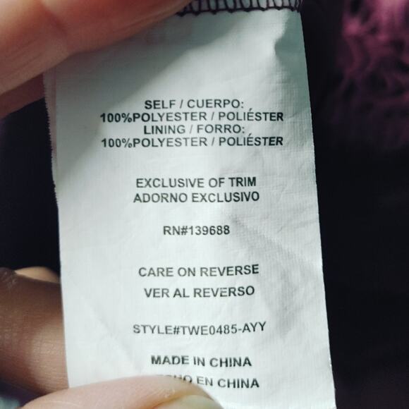 Altar'd State Top Blouse Sleeveless Lace Overlay Purple Small - Picture 5 of 5